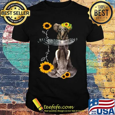 Elephants mom and baby sunflower Underwater surface shirt