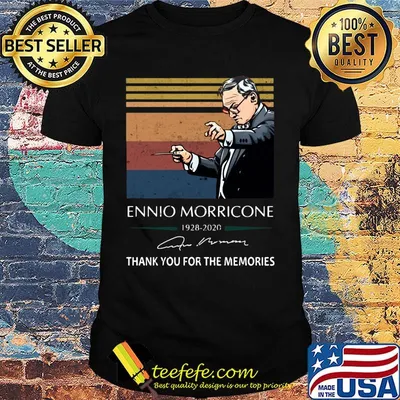 Ennio morricone 1928 2020 thank you for the memories signature vintage retro shirt