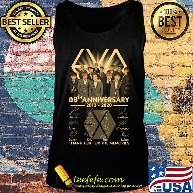 Exo band 08th anniversary 2012 2020 thank you for the memories signatures s Tank top Exo band 08th anniversary 2012 2020 thank you for the memories signatures s Tank top