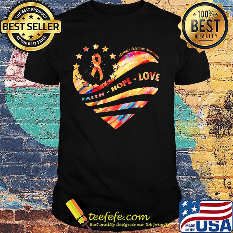 Faith hope love Breast cancer star color shirt