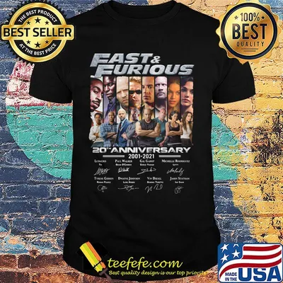 Fast and Furious 20th anniversary 2001-2021 shirt