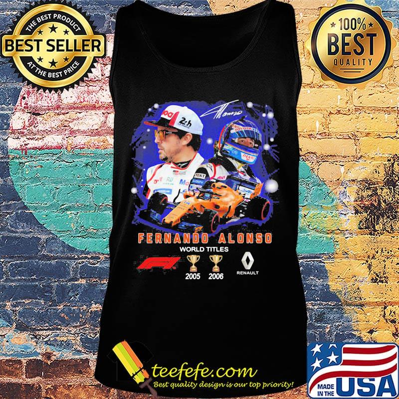 Fernando alonso world titles champions renault signature s Tank top Fernando alonso world titles champions renault signature s Tank top