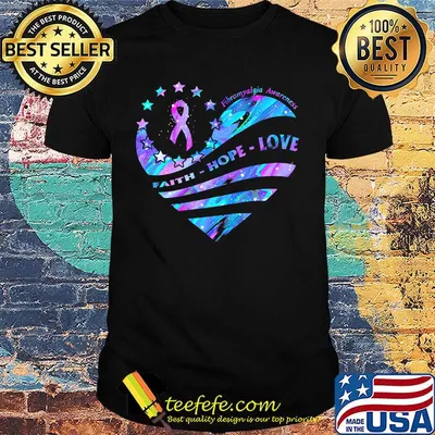 Fibromayalgia Awareness Faith Hope Love Breast cancer heart shirt