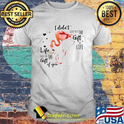 Flamingo I Didn't Give You The Gift Of Life Heart Shirt