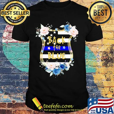 Flower independence day back the blue shirt