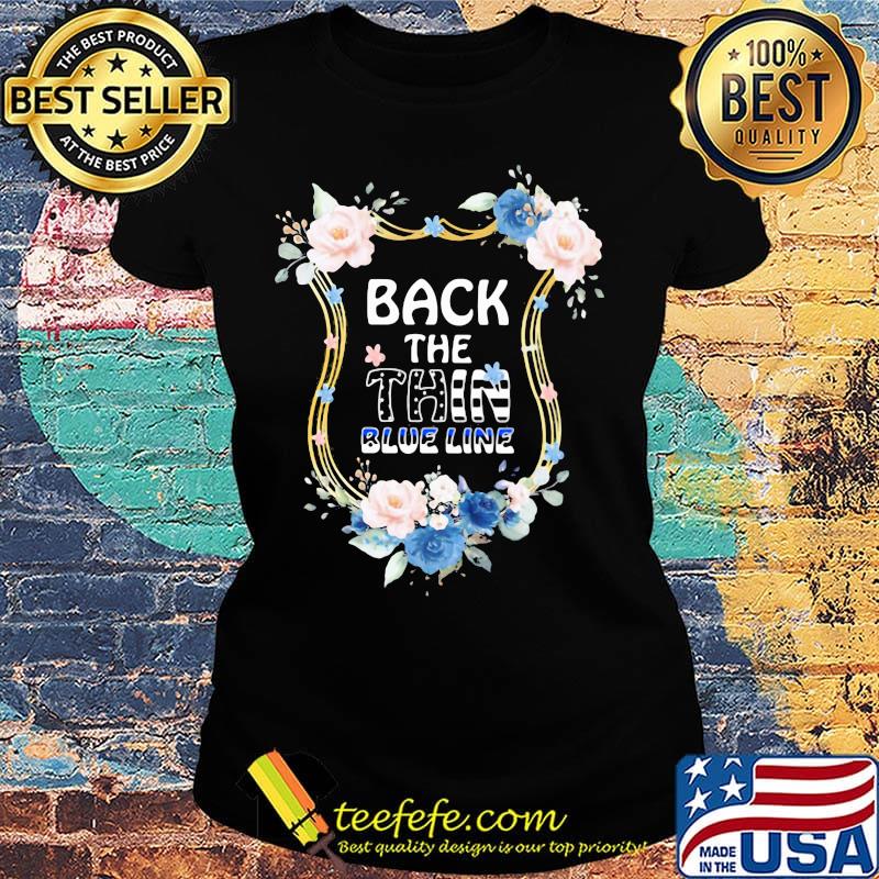 Flower independence day back the thin blue line s Ladies tee Flower independence day back the thin blue line s Ladies tee