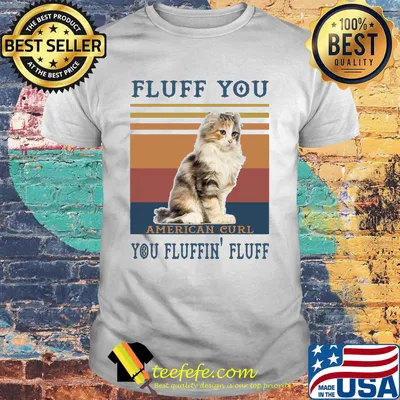 Fluff You American Curl You Fluffin Fluff Cat Vintage Retro Shirt