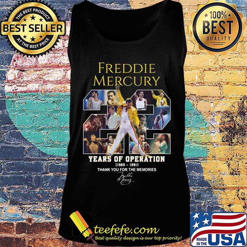 Freddie mercury 22 years of operation 1969 1991 thank you for the memories signature s Tank top Freddie mercury 22 years of operation 1969 1991 thank you for the memories signature s Tank top