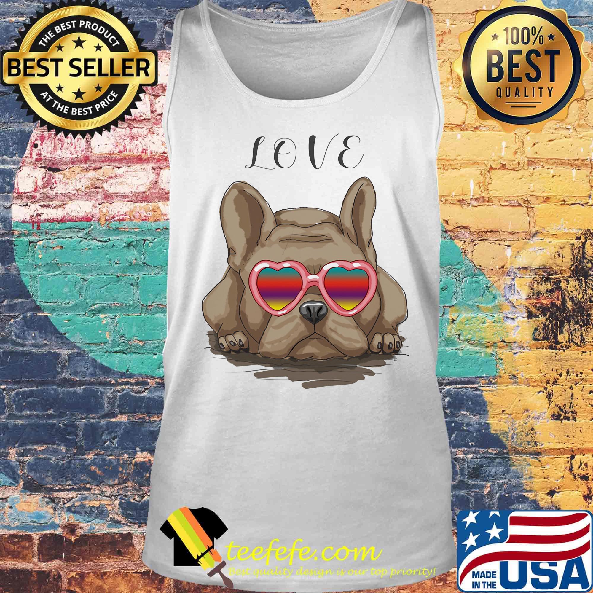 Frenchie Glasses Relax Love Shirt Tank top Frenchie Glasses Relax Love Shirt Tank top