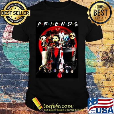 Friends halloween horror characters water reflection shirt
