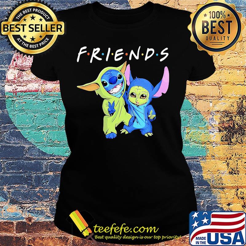 Friends stitch and baby yoda s Ladies tee Friends stitch and baby yoda s Ladies tee