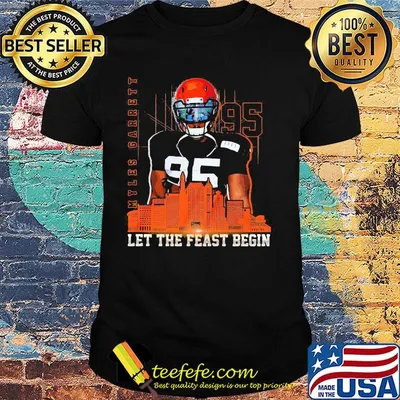 Garrett no. 95 let the feast begin cleveland football shirt