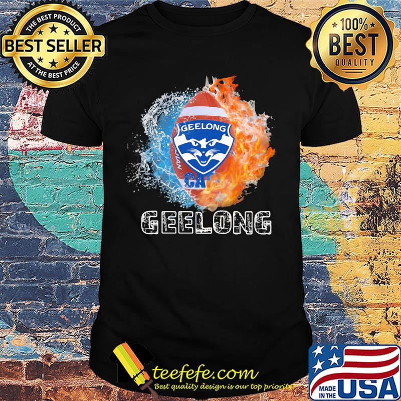 Geelong water and fire football logo shirt