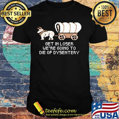 Get in loser we're going to die of dysentery shirt