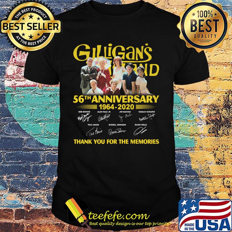 Gilligan's island 56th anniversary 1964 2020 thank you for the memories signatures shirt Gilligan's island 56th anniversary 1964 2020 thank you for the memories signatures shirt