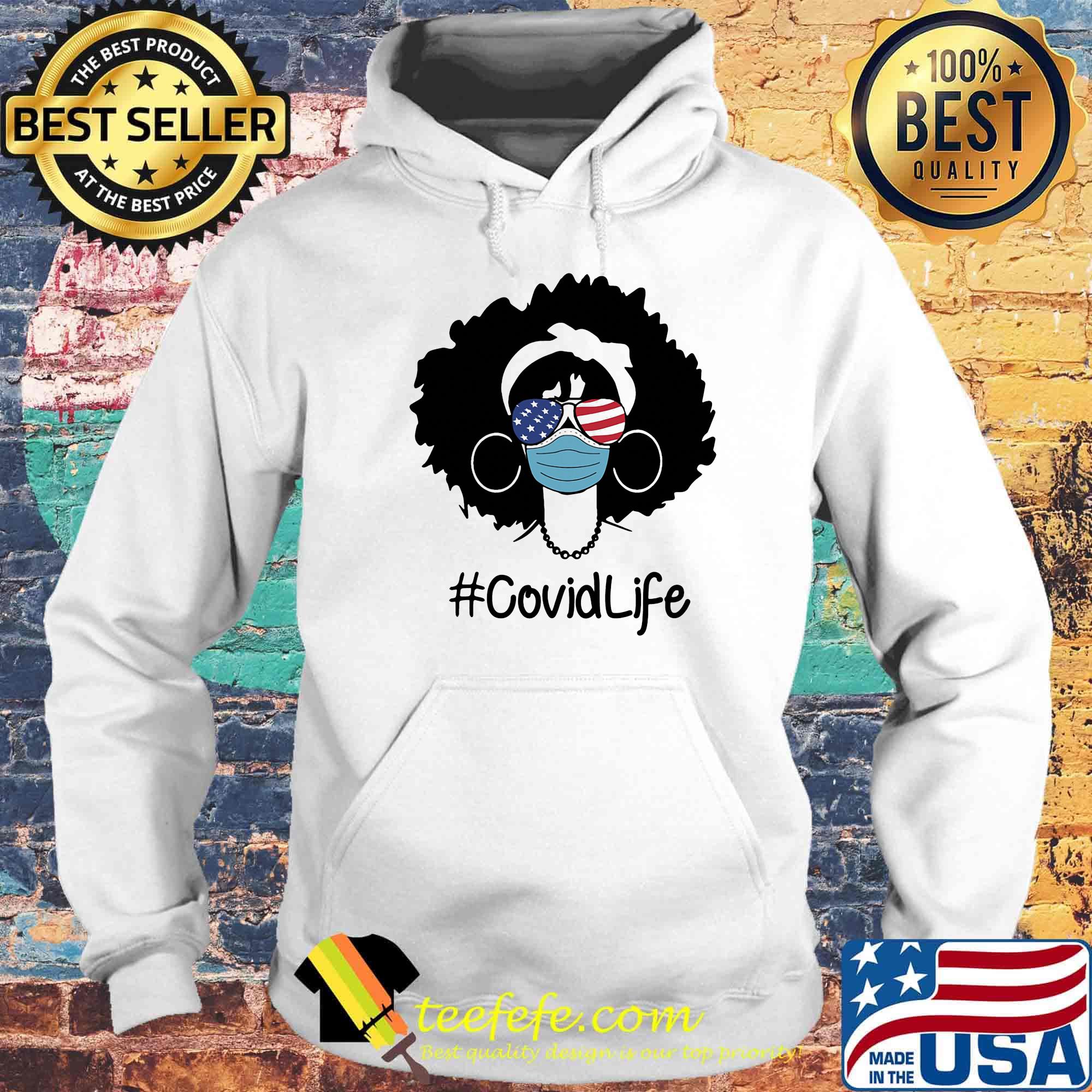 Girl glasses face mask American Covid life s Hoodie Girl glasses face mask American Covid life s Hoodie