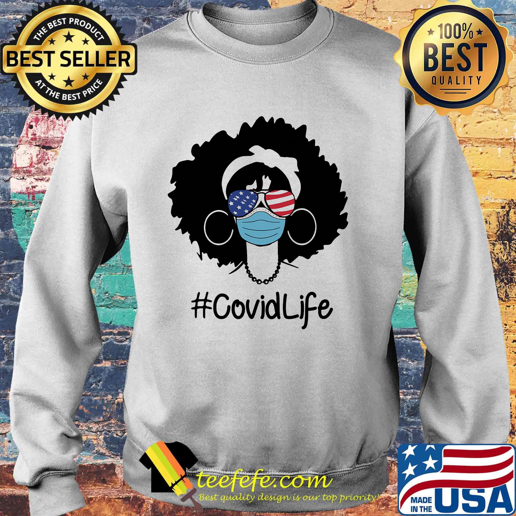 Girl glasses face mask American Covid life s Sweater Girl glasses face mask American Covid life s Sweater