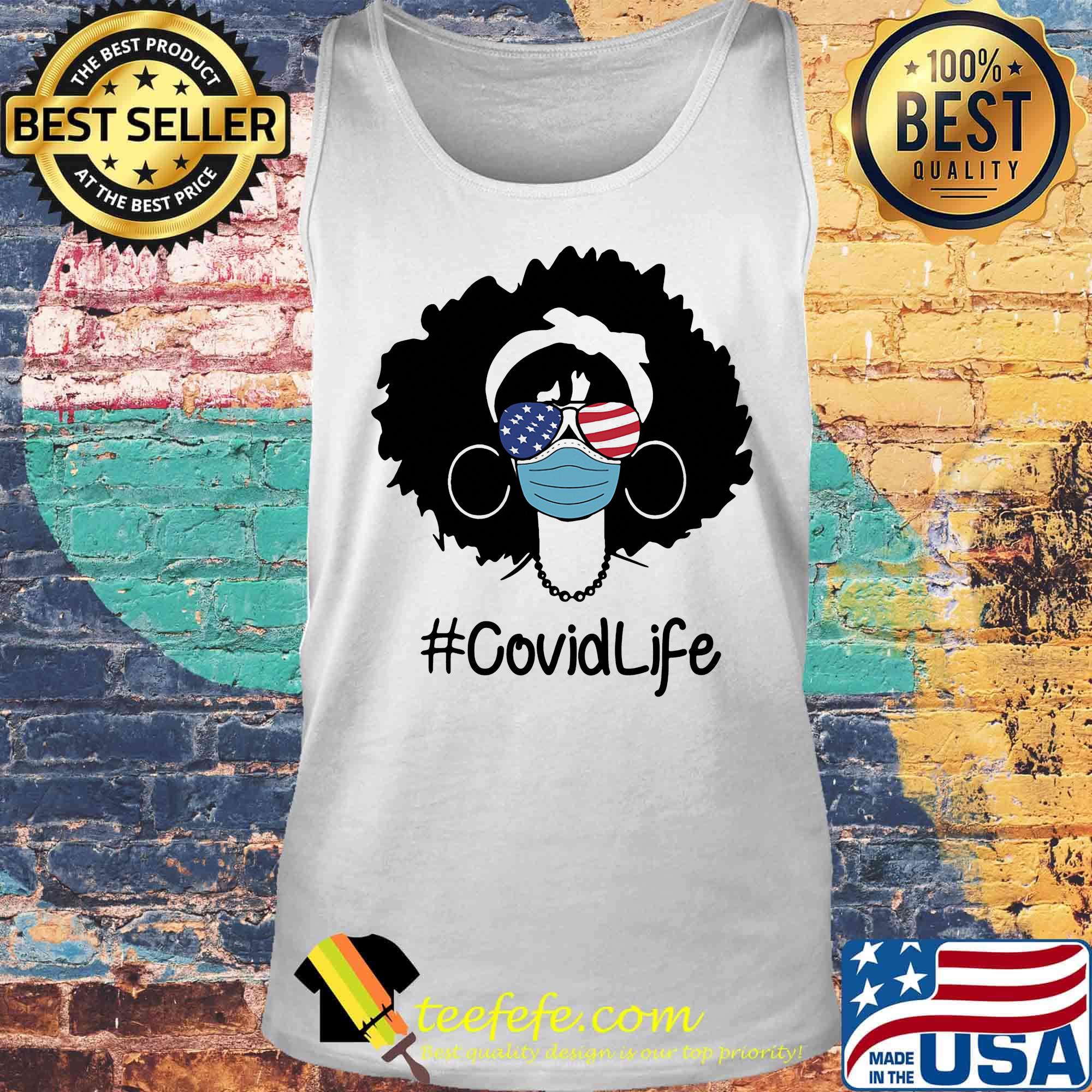 Girl glasses face mask American Covid life s Tank top Girl glasses face mask American Covid life s Tank top