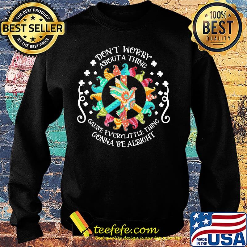 Gnomes peace bird don't worry about a thing gause everylittle thing gonna be alright st. Patrick's day s Sweater Gnomes peace bird don't worry about a thing gause everylittle thing gonna be alright st. Patrick's day s Sweater