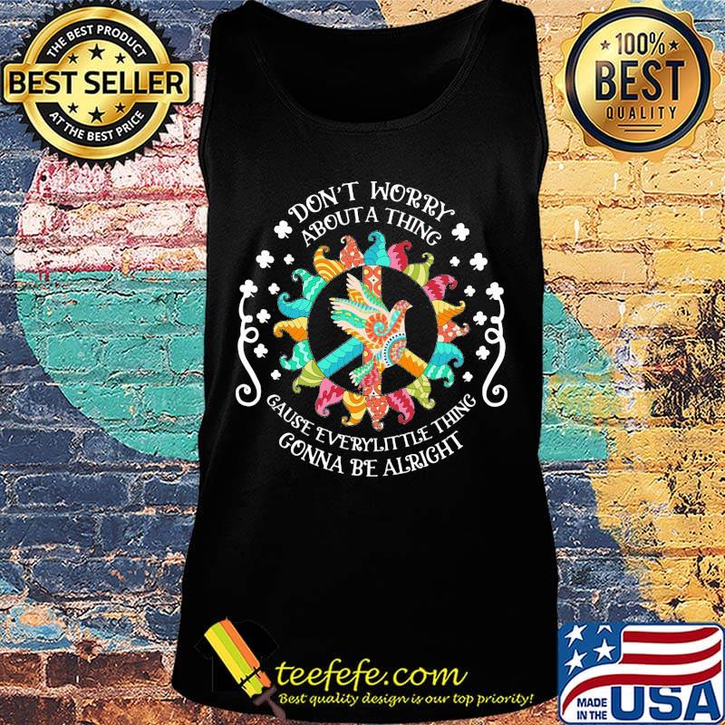 Gnomes peace bird don't worry about a thing gause everylittle thing gonna be alright st. Patrick's day s Tank top Gnomes peace bird don't worry about a thing gause everylittle thing gonna be alright st. Patrick's day s Tank top