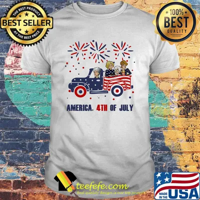 Golden girls characters driving car firework america 4th of july independence day shirt