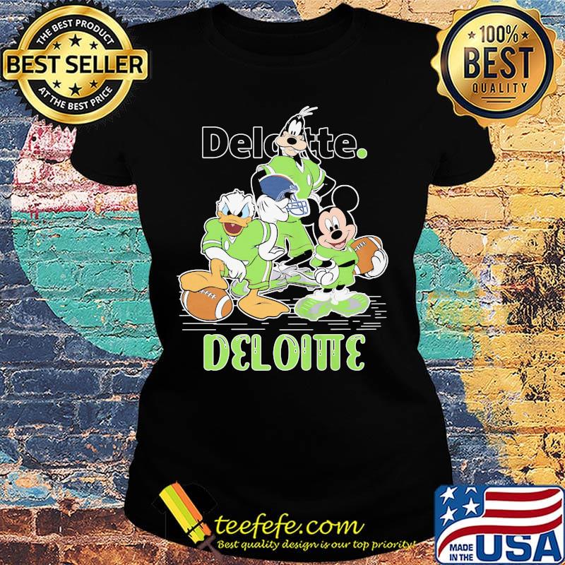 Goofy donald duck and mickey mouse football player deloitte s Ladies tee Goofy donald duck and mickey mouse football player deloitte s Ladies tee