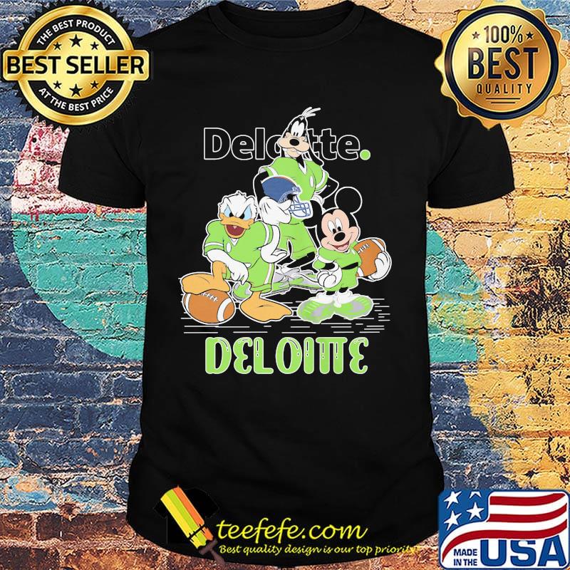 Goofy donald duck and mickey mouse football player deloitte shirt Goofy donald duck and mickey mouse football player deloitte shirt