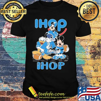 Goofy donald duck and mickey mouse football player ihop shirt