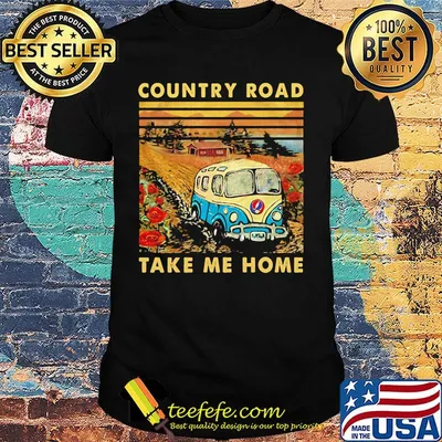 Grateful dead bus country road take me home vintage retro shirt