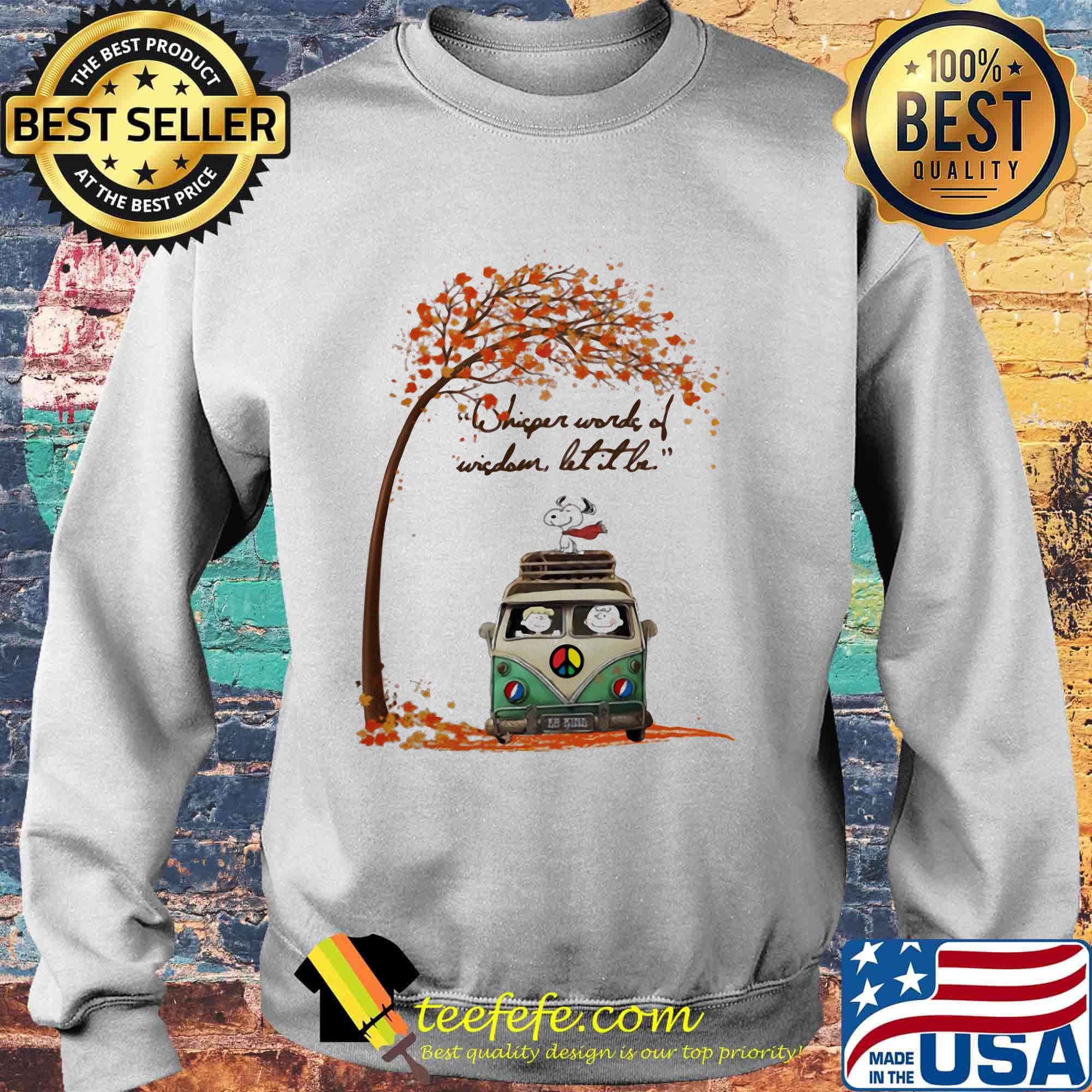 Grateful dead bus the peanuts whisper words of wisdom let it be fall maple leaves s Sweater Grateful dead bus the peanuts whisper words of wisdom let it be fall maple leaves s Sweater