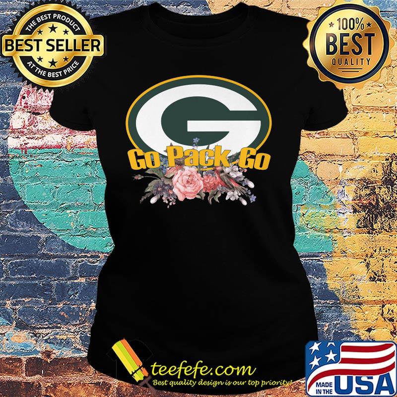 Green bay packer go pack go flowers s Ladies tee Green bay packer go pack go flowers s Ladies tee