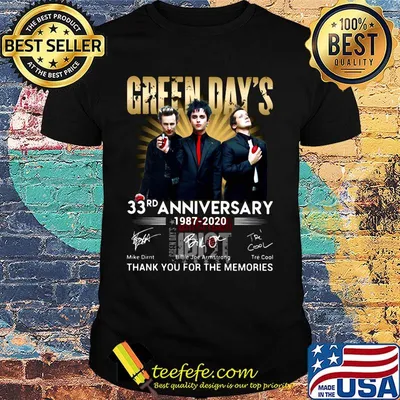 Green day’s 33rd anniversary 1987 2020 thank you for the memories signatures shirt