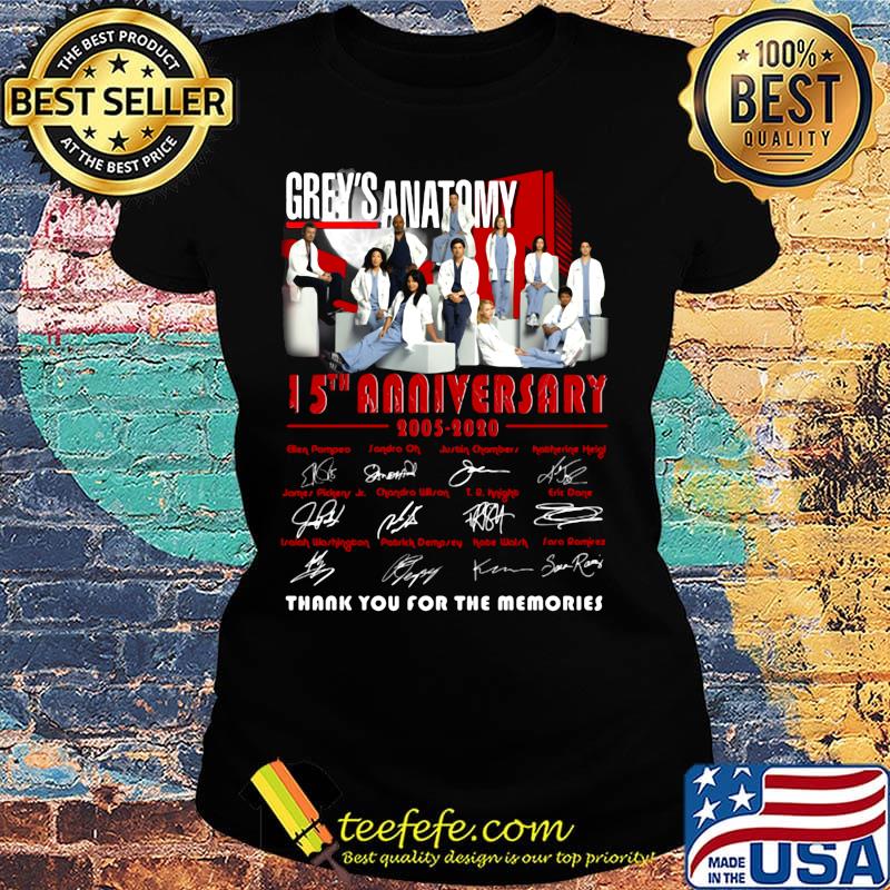 Grey's anatomy movie 15th anniversary 2005 2020 thank you for the memories signatures s Ladies tee Grey's anatomy movie 15th anniversary 2005 2020 thank you for the memories signatures s Ladies tee