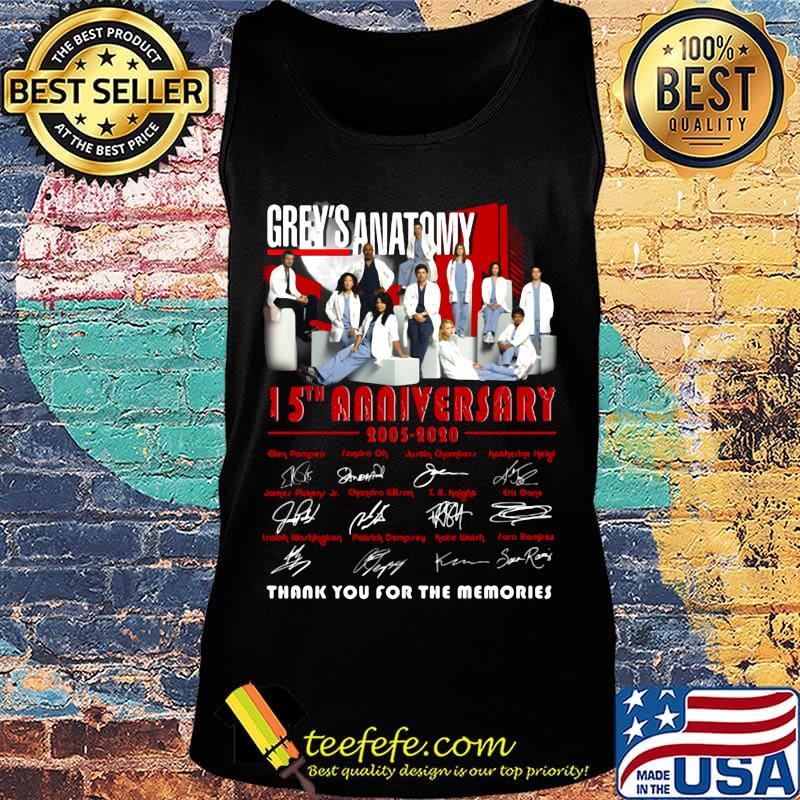 Grey's anatomy movie 15th anniversary 2005 2020 thank you for the memories signatures s Tank top Grey's anatomy movie 15th anniversary 2005 2020 thank you for the memories signatures s Tank top