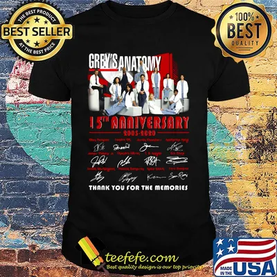 Grey's anatomy movie 15th anniversary 2005 2020 thank you for the memories signatures shirt