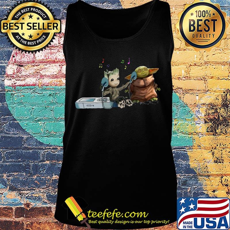Groot and Baby Yoda listen music s Tank top Groot and Baby Yoda listen music s Tank top