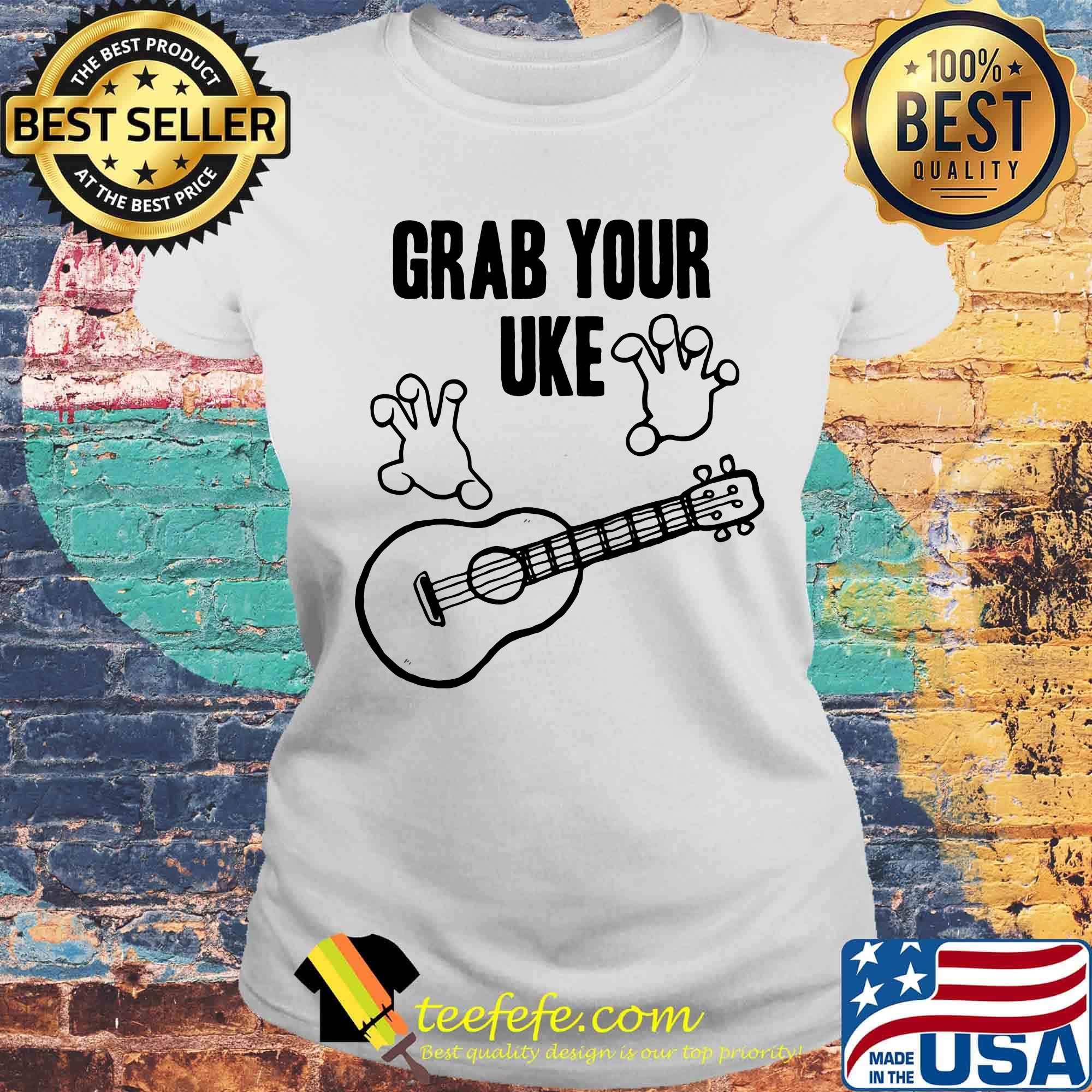 Guitar grab your uke s Laides tee Guitar grab your uke s Laides tee