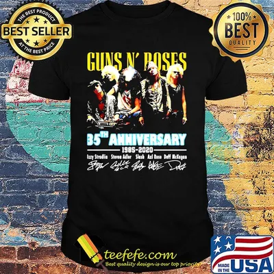 Guns n' roses 85th anniversary 1985 2020 signatures shirt