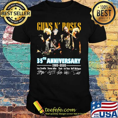 Guns n' roses band 35th anniversary 1985 2020 signatures shirt