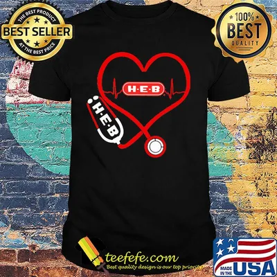 H.E.B nurse stethoscope love heartbeat shirt