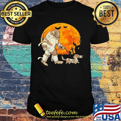 Halloween bigfoot and dachshund moon shirt