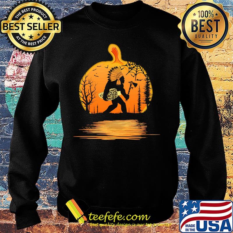 Halloween bigfoot native hold mushroom pumpkin s Sweater Halloween bigfoot native hold mushroom pumpkin s Sweater