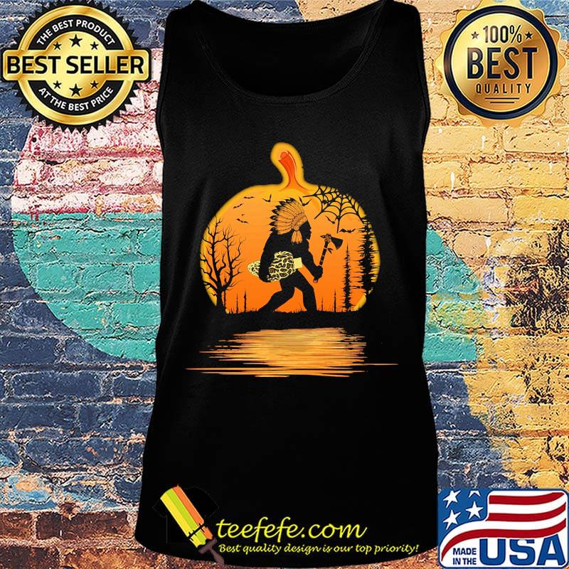 Halloween bigfoot native hold mushroom pumpkin s Tank top Halloween bigfoot native hold mushroom pumpkin s Tank top