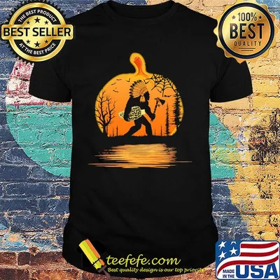 Halloween bigfoot native hold mushroom pumpkin shirt