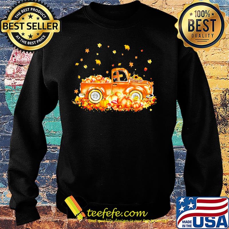 Halloween car pumpkin maple leaves s Sweater Halloween car pumpkin maple leaves s Sweater