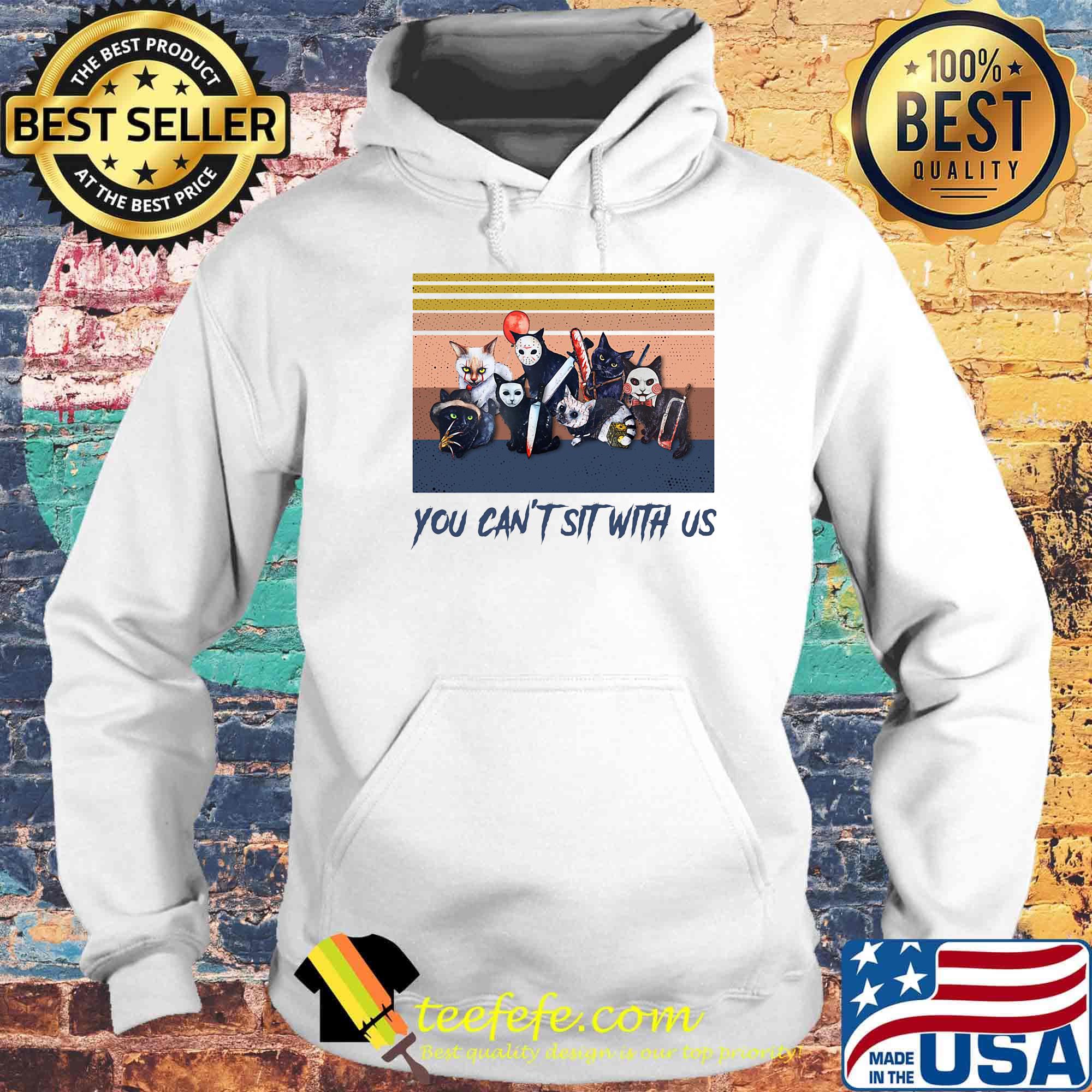 Halloween cat you can't sit with us vintage retro s Hoodie Halloween cat you can't sit with us vintage retro s Hoodie
