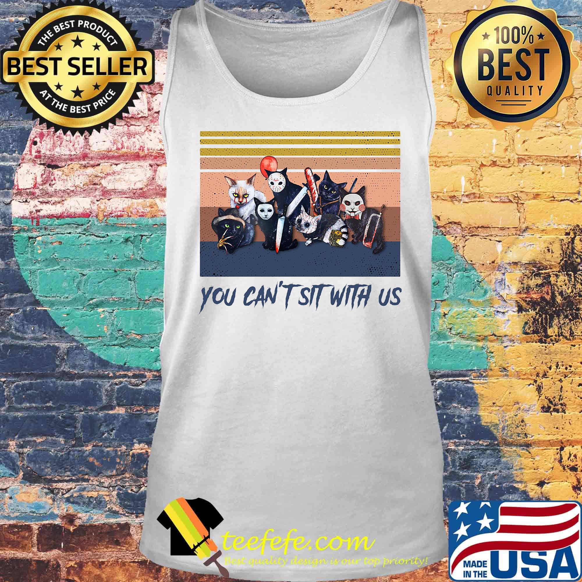 Halloween cat you can't sit with us vintage retro s Tank top Halloween cat you can't sit with us vintage retro s Tank top