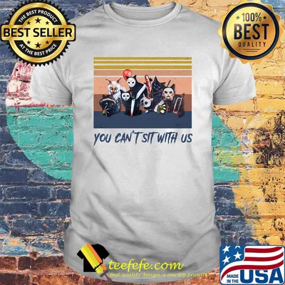 Halloween cat you can't sit with us vintage retro shirt