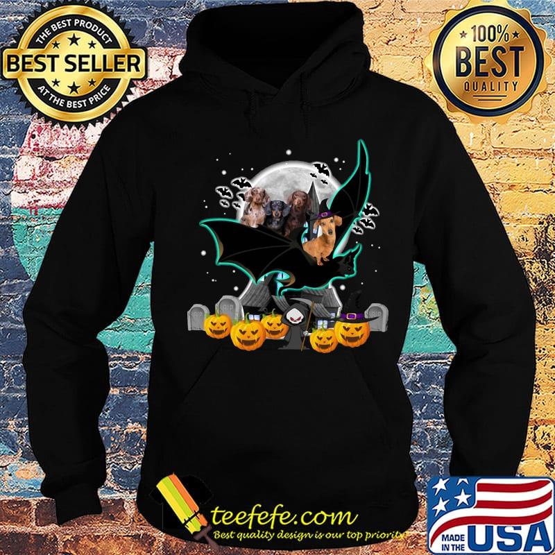 Halloween dachshund bat and pumpkins moon s Hoodie Halloween dachshund bat and pumpkins moon s Hoodie