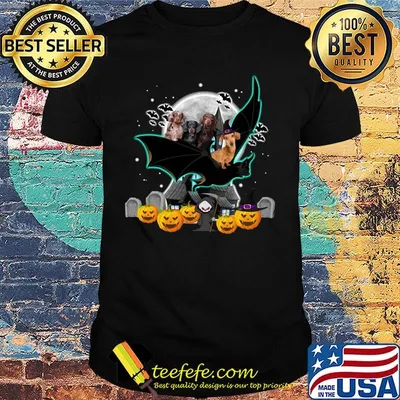 Halloween dachshund bat and pumpkins moon shirt
